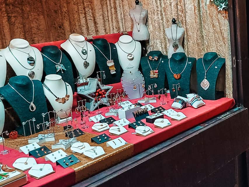 Nice jewelry on display at the Neumarkt