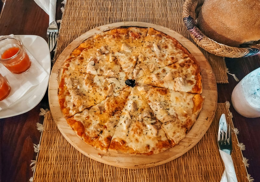 A Moroccan pizza.