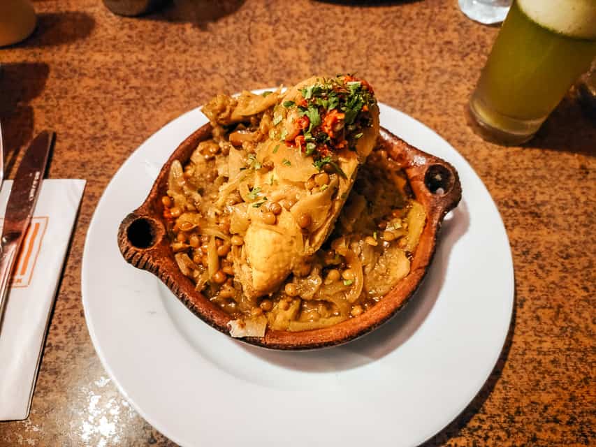 Rfissa is a dish of stewed chicken and lentils.