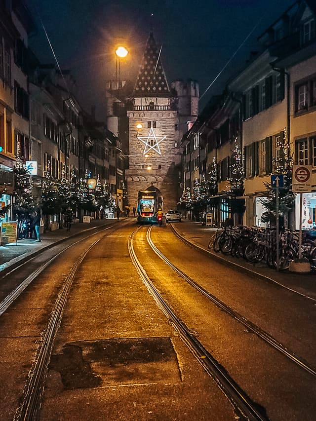 The street leading up to the tower of Spalentor.