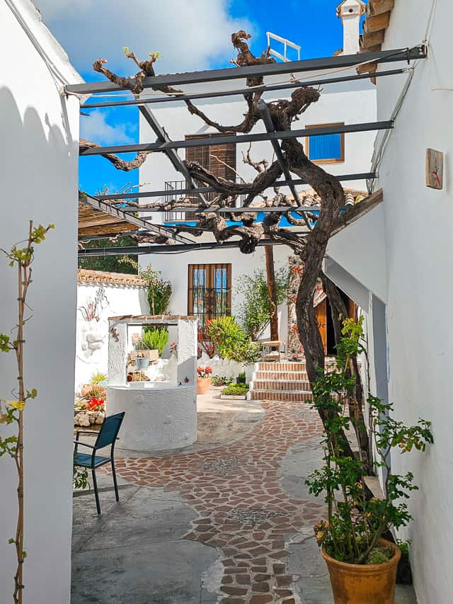 A little courtyard of a house in the white village of Montecorto.