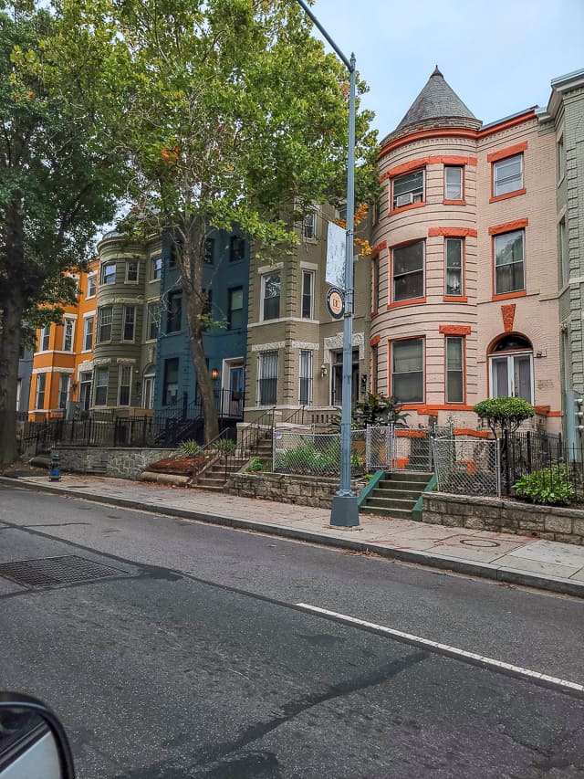 A row of colorful homes in Georgetown.