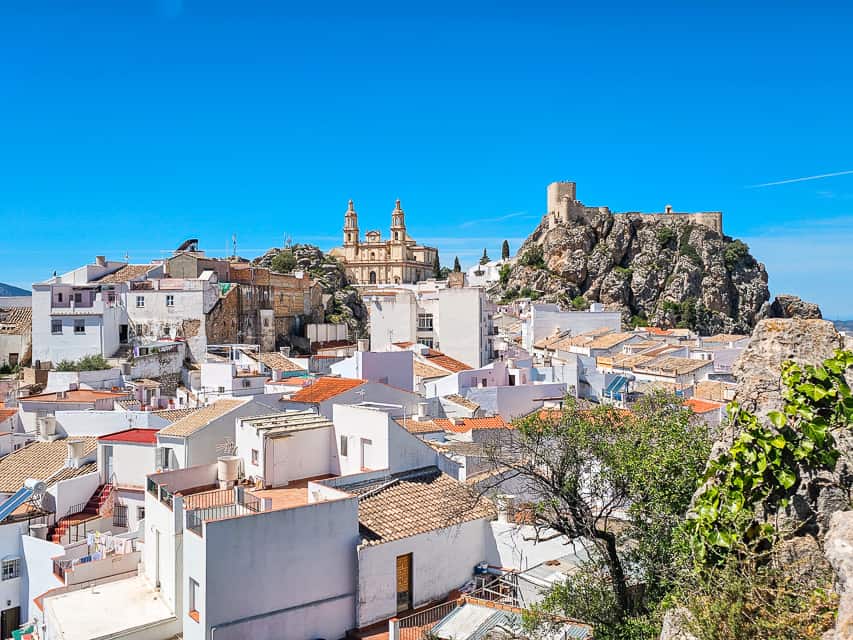 View of Olvera with 2 castle in distance.