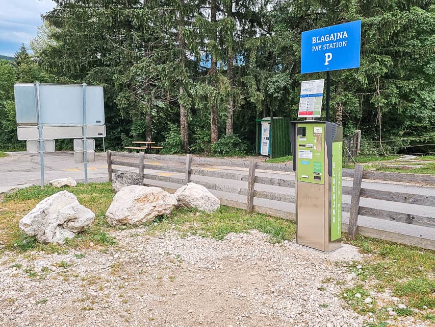 Parking pay station in Slovenia - one of the things you need to do when driving in Slovenia.
