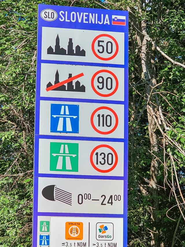 Speed limit sign.