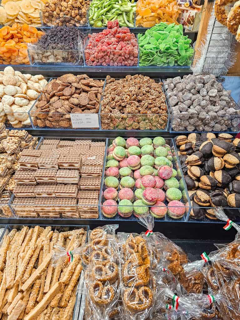 A booth with lots of different and assorted candy and treats